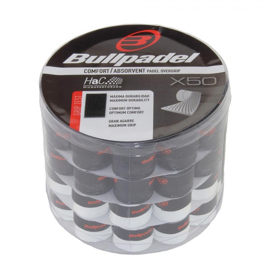 BULLPADEL OVERGRIPS PERFORATED BLACK/ WHITE