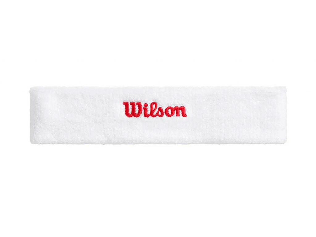 WILSON TERRY LOGO HEADBAND WHITE/RED 