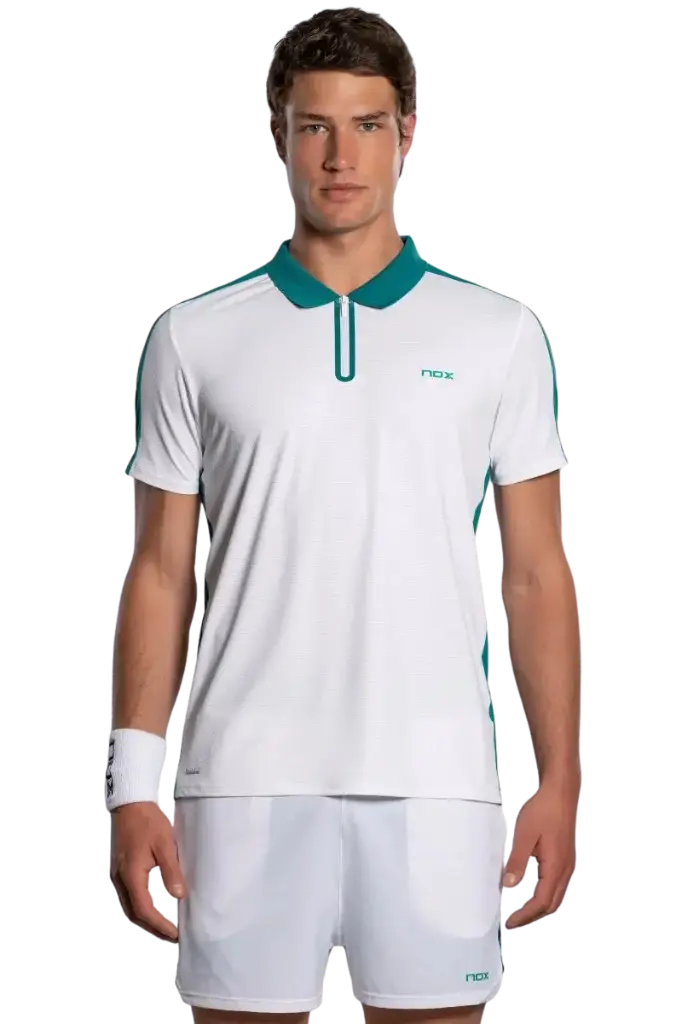 NOX Men's PRO White/Ivy Green Polo