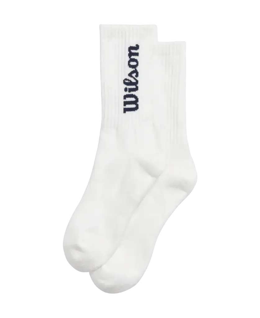 WILSON U CREW LOGO SOCK BR WHITE/CL NAVY