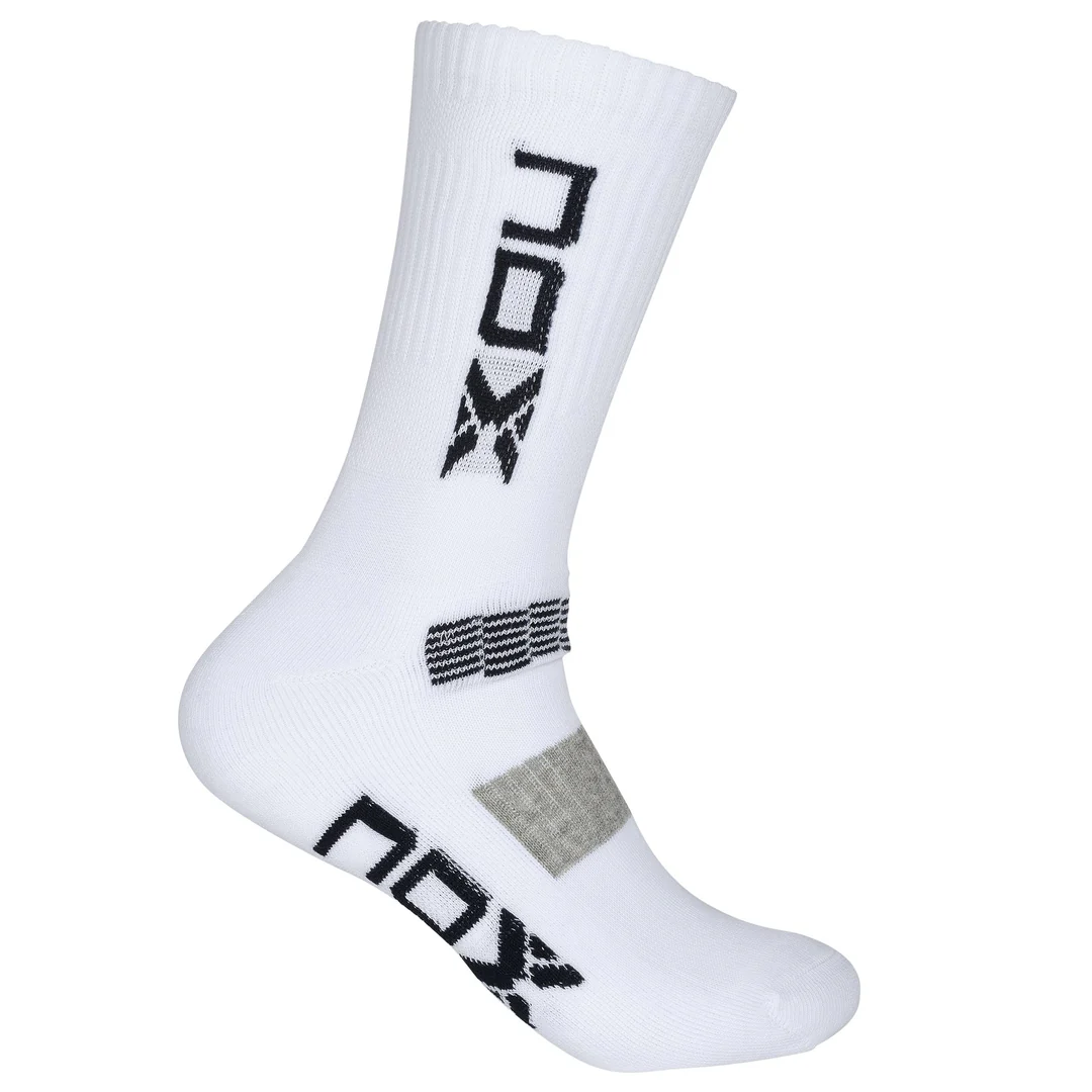 SOCKS MC WHITE WITH BLUE VERTICAL LOGO NOX